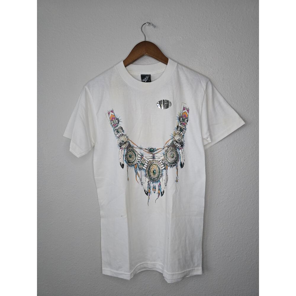 Vintage  Single Stitch Diamond Dust Shirt Native American Small Glitter Tee 90s